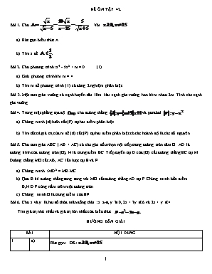 Đề ôn tập môn Toán Lớp 9 - Đề số 42 (Có đáp án)